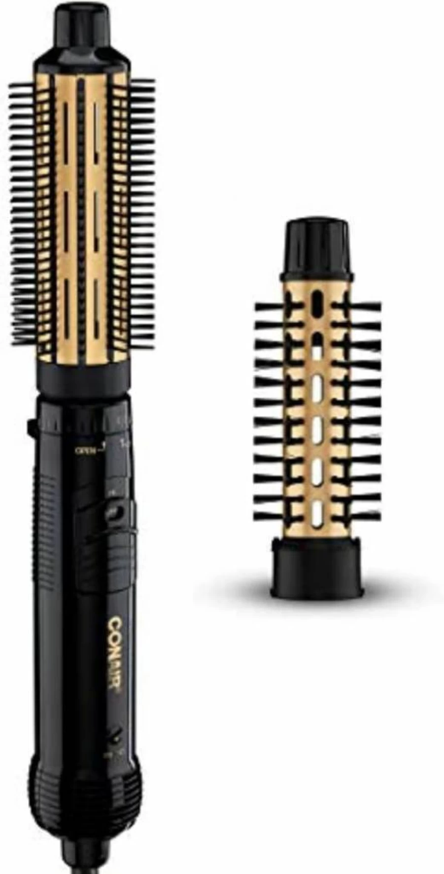 Conair 2-in-1 Hot Air Styler & Curling Iron with 1.5" Curling Brush & 1" Aluminum Bristle Brush for Voluminous Curls