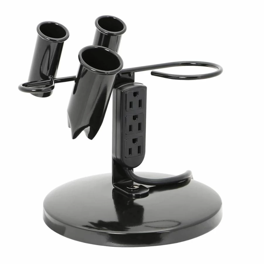 Saloniture Salon Station Organizer - 3-Outlet Blow Dryer & Hair Iron Stand for Countertop