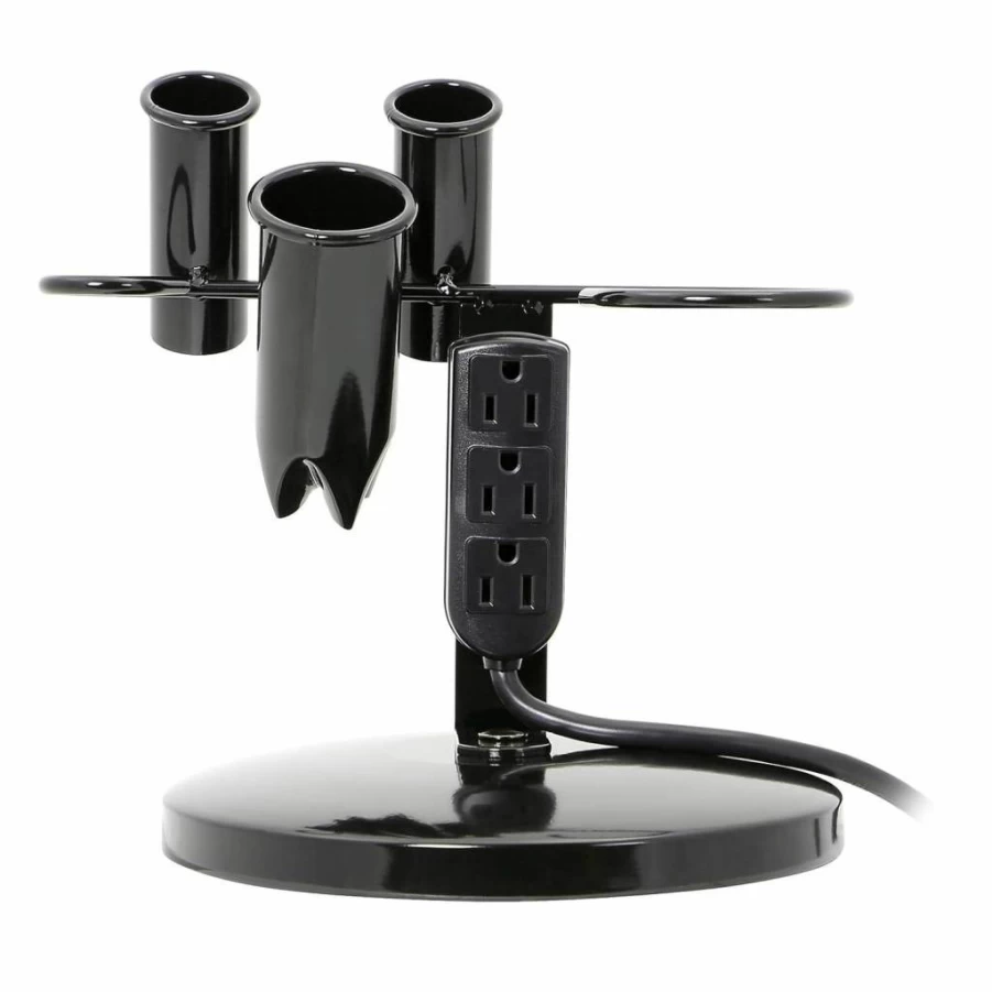 Saloniture Salon Station Organizer - 3-Outlet Blow Dryer & Hair Iron Stand for Countertop
