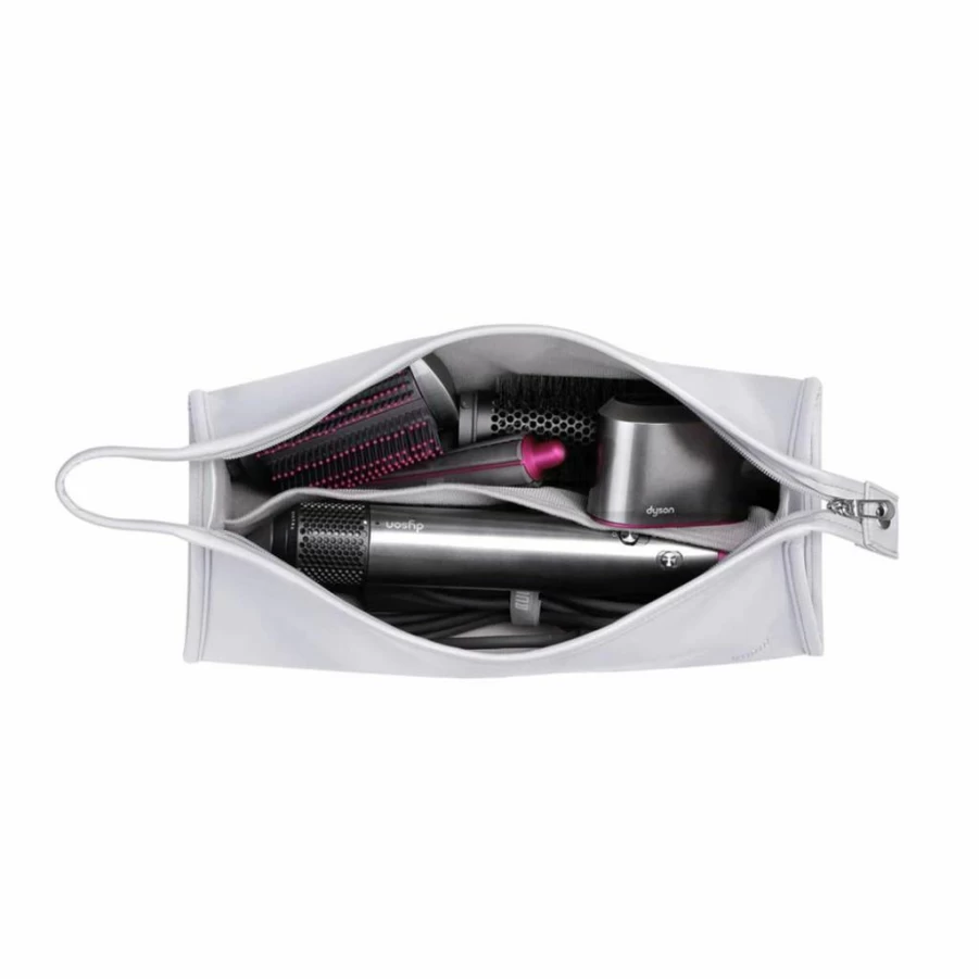 BUBM Portable Travel Carrying Case Organizer for Dyson Airwrap Styler & Shark Flexstyle, Silver Storage Bag for Hair Styler Accessories and Attachments