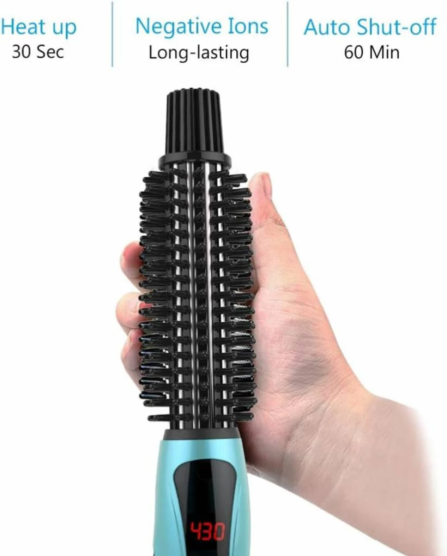 PHOEBE 1 Inch Ceramic Tourmaline Curling Iron - Dual Voltage Travel Hair Curler, Fast Heating Anti-Scald Styler for Long Hair, Professional Ionic Hot Brush & Wand