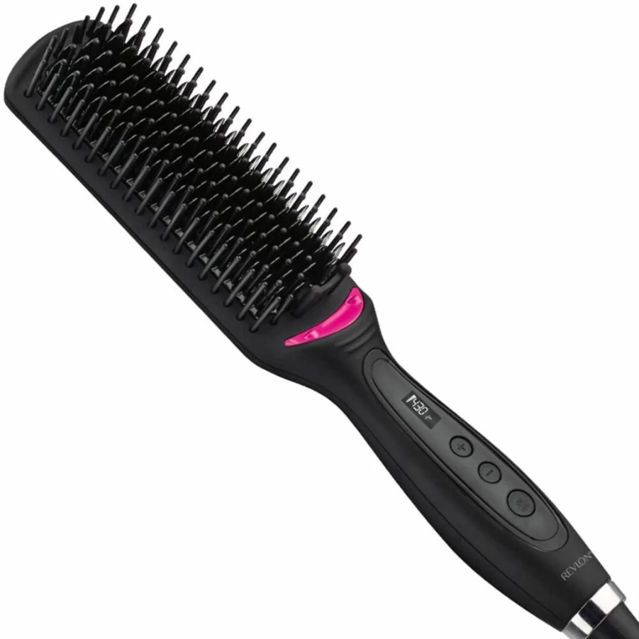 Revlon One-Step Heated Straightening Brush with Ion Technology for Frizz-Free, Shiny Hair – Salon Smoothing at Home