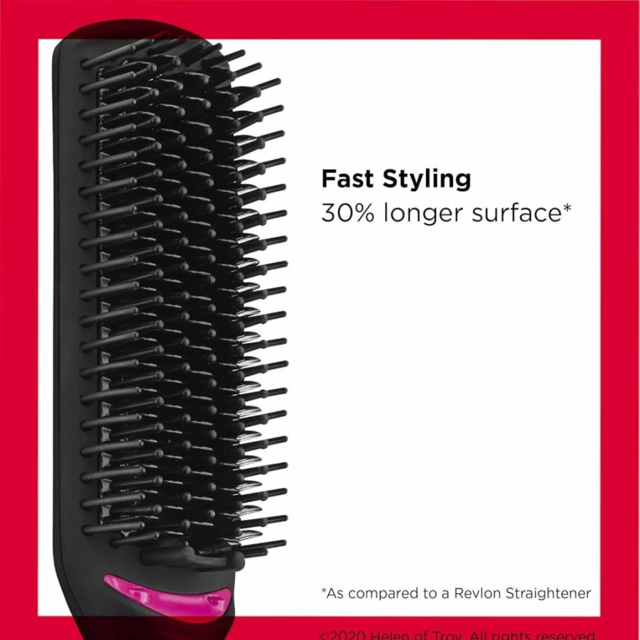 Revlon One-Step Heated Straightening Brush with Ion Technology for Frizz-Free, Shiny Hair – Salon Smoothing at Home
