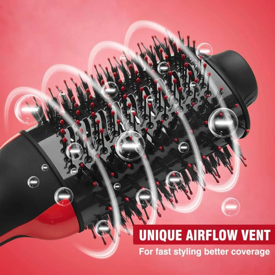 ARDIRO 4-in-1 Hot Air Brush: Ionic Ceramic Hair Dryer & Styler for Frizz-Free Straightening, Volumizing & Salon Results at Home - Suitable for All Hair Types