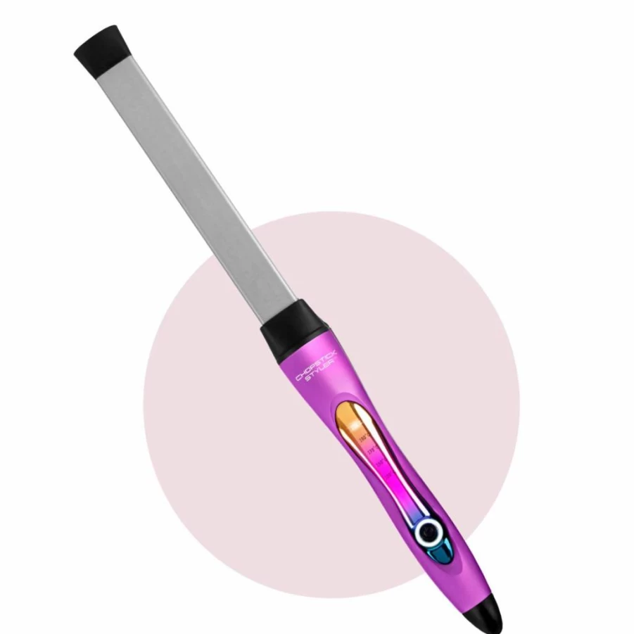 CHOPSTICK STYLER Professional 1-Inch Ceramic Curling Wand - Adjustable Temperature for Long & Short Hair, Creates Beachy & Zig Zag Waves