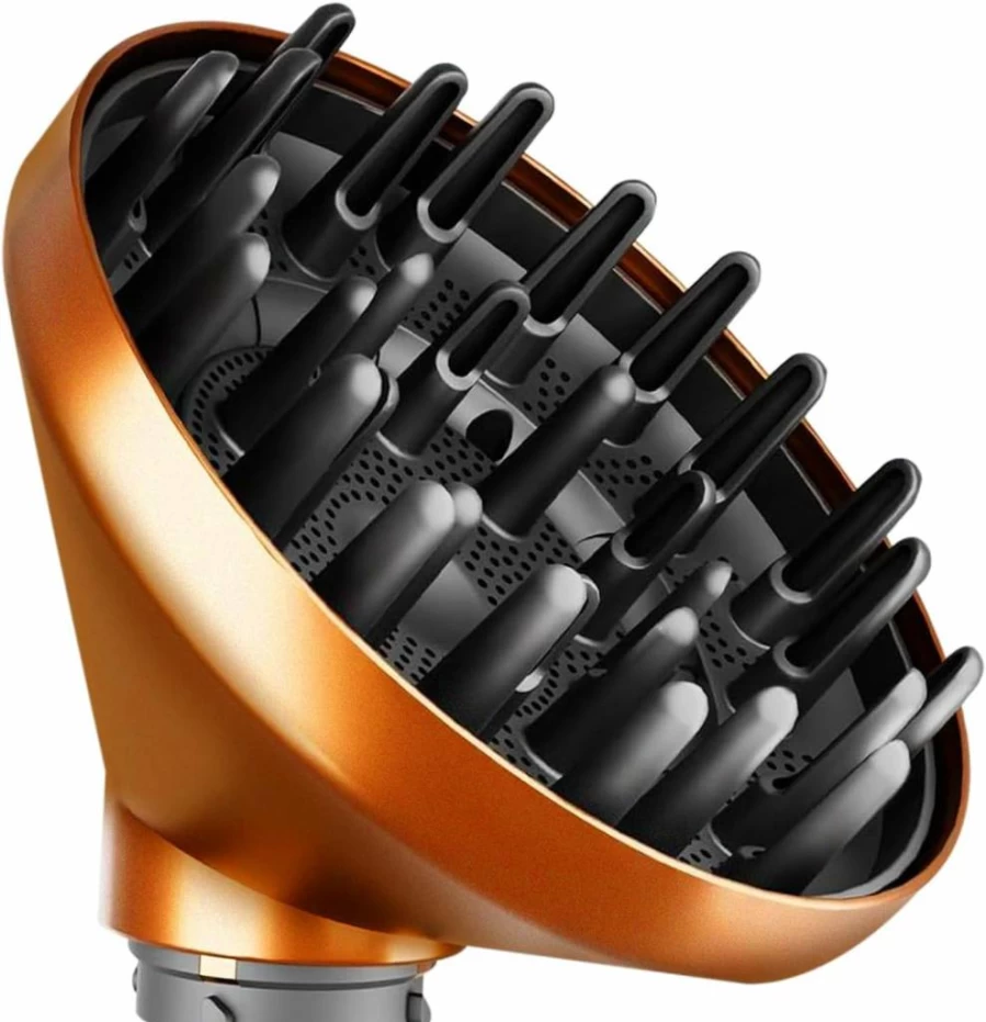 Vivnoon Upgraded Hair Dryer Diffuser Attachment for Dyson Airwrap Styler HS05 HS03 HS01, Large Gold Diffuser Nozzle Accessory