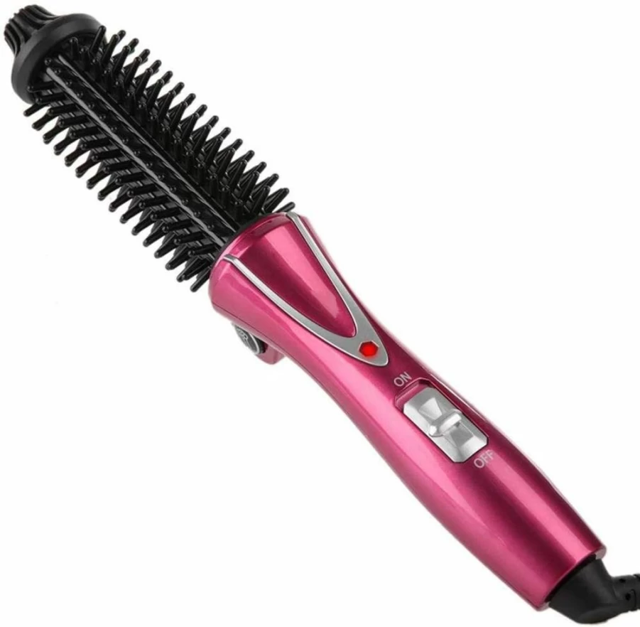 ZJchao 30W Ceramic Hair Curler Brush - Foldable Hot Air Styling Brush for Volume, Soft Curls & Salon Finish, Lightweight Volumizing Paddle Brush with Fast Heating (US)