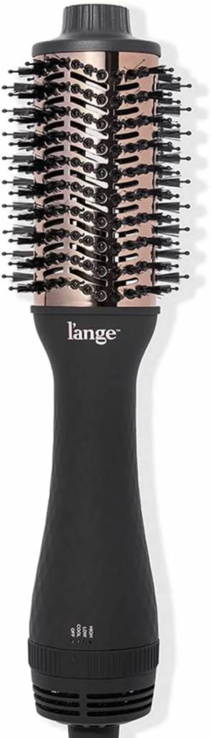 L'ANGE HAIR Le Volume 2-in-1 Titanium Blow Dryer Brush & Hot Air Styler - Oval Barrel for Smooth, Frizz-Free Hair (60mm, Black) - Suitable for All Hair Types