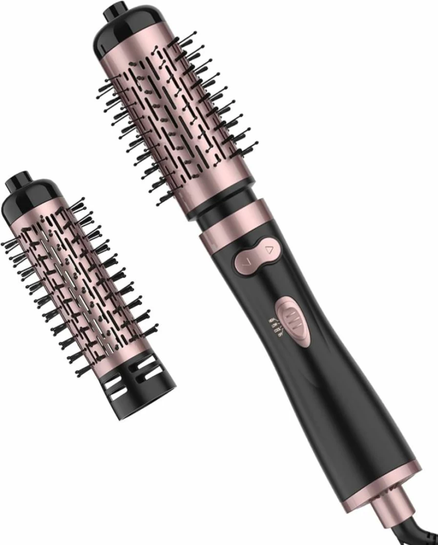 ANWA 1000W 3-in-1 Rotating Hair Dryer Brush with Ceramic Coated Barrel & Detachable Brushes for Salon-Quality Styling - All Hair Types