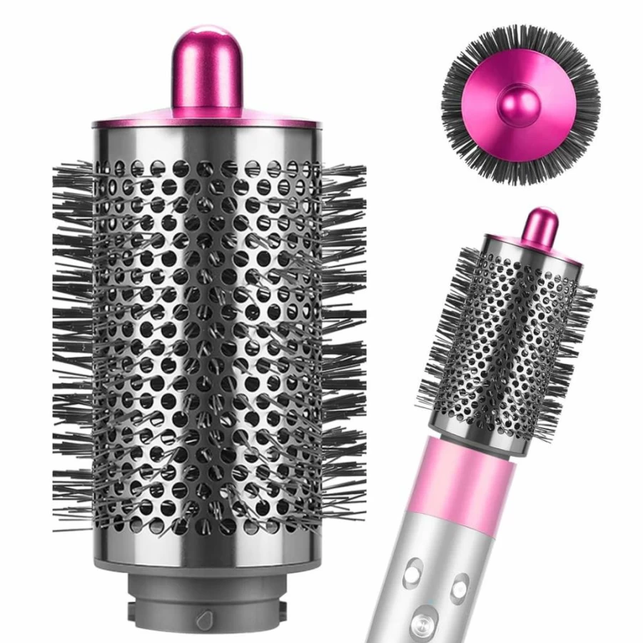 SAZIKA Large Round Volumizing Brush Attachment for Dyson Airwrap HS01 HS05 HS08, Smoothing & Curly Styling Hair Tool, Nickel/Copper Big Round Volumizer for Dyson Airwrap Styler