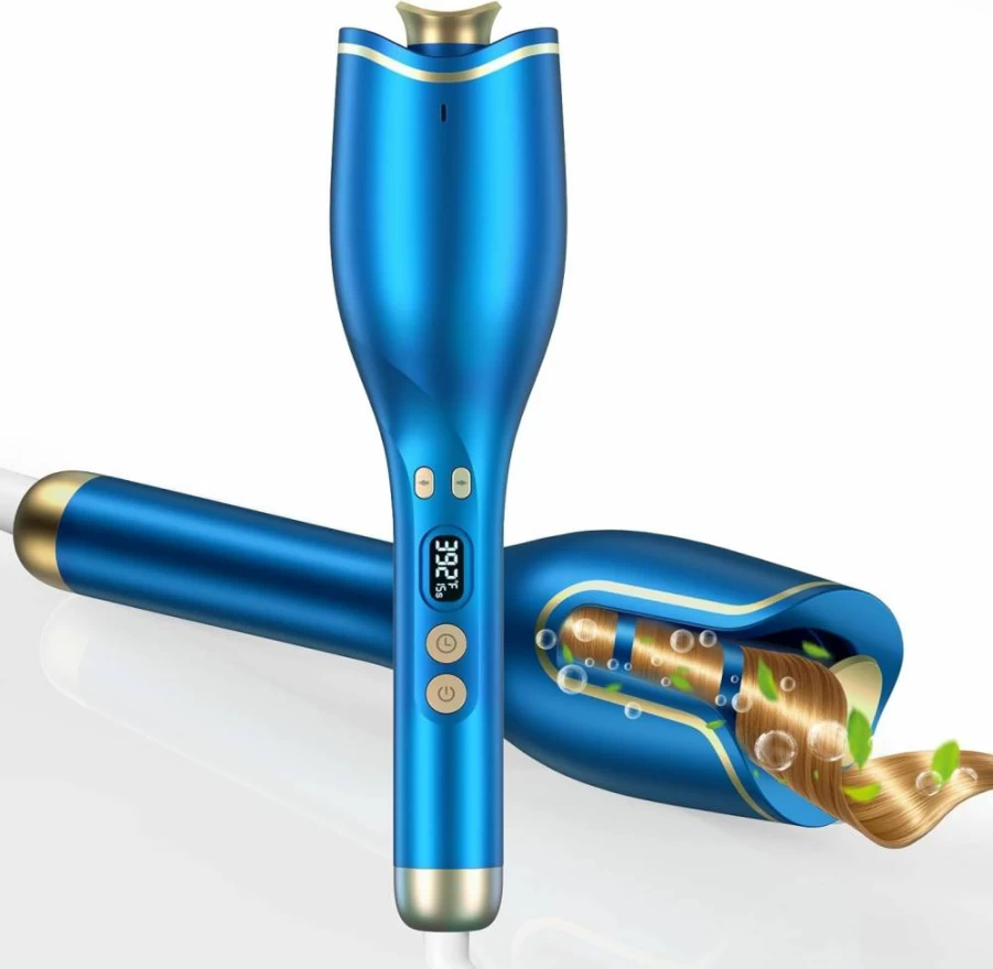 MIMIyasha Automatic Hair Curler - 1" Rotating Curling Iron with LCD Display, 4 Heat Settings, 8 Timers (12-19s), Dual Voltage, Fast Heating & Auto Shut-Off for Safe Styling