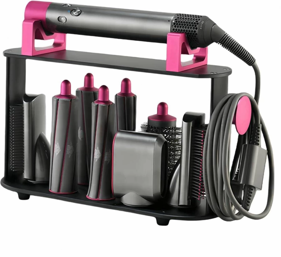 WQV 8-Slot Countertop Organizer for Dyson Styler & Hair Tools - Double-Layer Anti-Slip Holder for Curling Irons, Brushes & Accessories