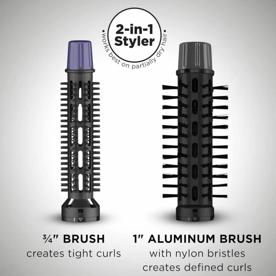 Conair 2-in-1 Hot Air Brush & Curling Iron for Voluminous Hair Styling