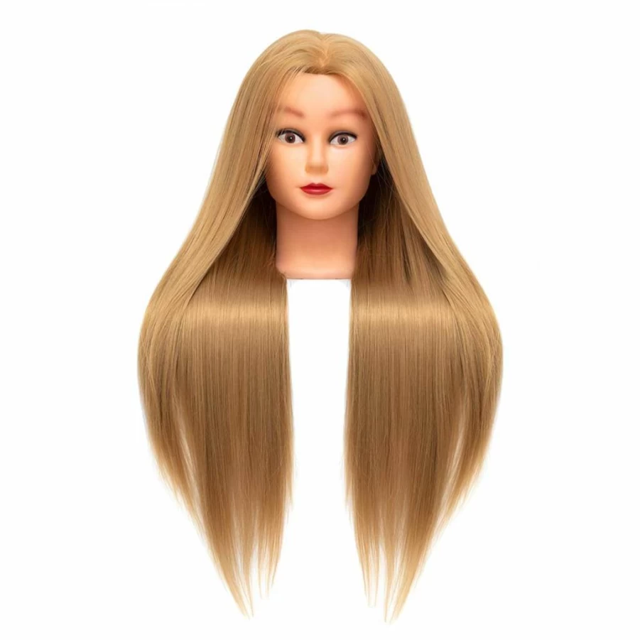 Rruaneal 16 Inch Mannequin Head with 100% Human Hair for Hairstyling Training, Cosmetology Practice Doll with Free Clamp Holder - #4 Brown