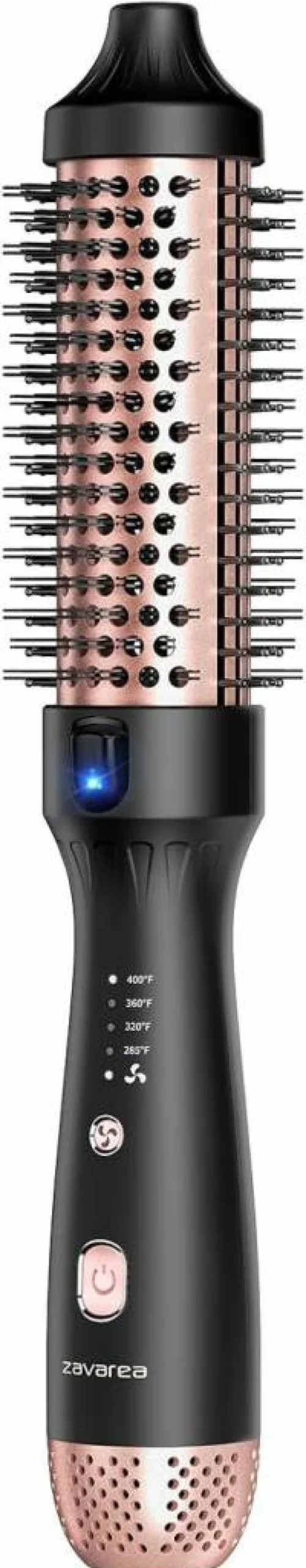 Zavarea 1.5 Inch Negative Ion Thermal Brush for Blowout – Dual Voltage Heated Styler with Cool-Air Tech for Shiny, Smooth Hair