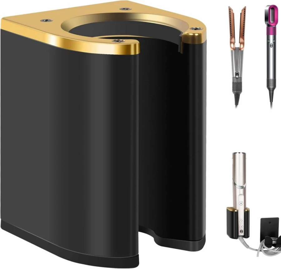 Fippkargo Universal Hair Styler Holder Wall Mount for Dyson Airwrap, Airstrait, Shark Flexstyle & Curling Irons - Bathroom Vanity Organizer