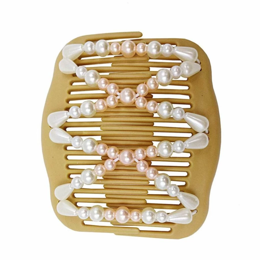 LOVEF Pearl Hair Clips for Women - Beaded French Twist & Bun Holder, Decorative Hair Accessories with All-Day Hold (Design 3)
