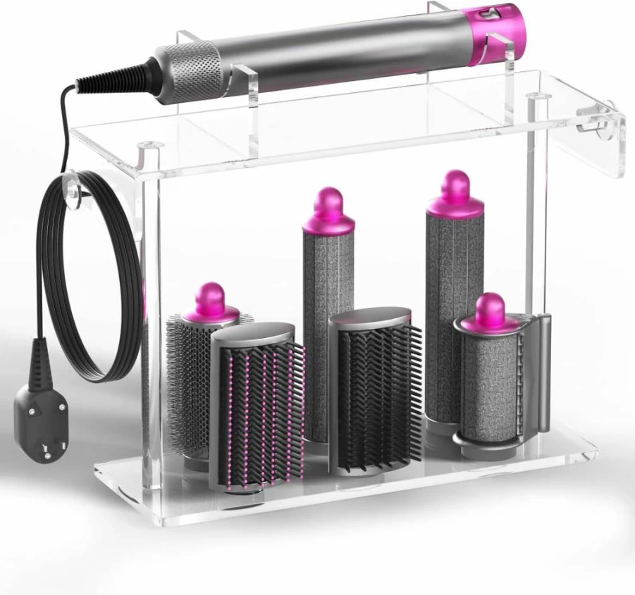 YeWink Acrylic Dyson Airwrap Holder - Countertop Storage Stand for Dyson Styler & Accessories - Space-Saving Beauty Organizer for Bathroom or Desktop