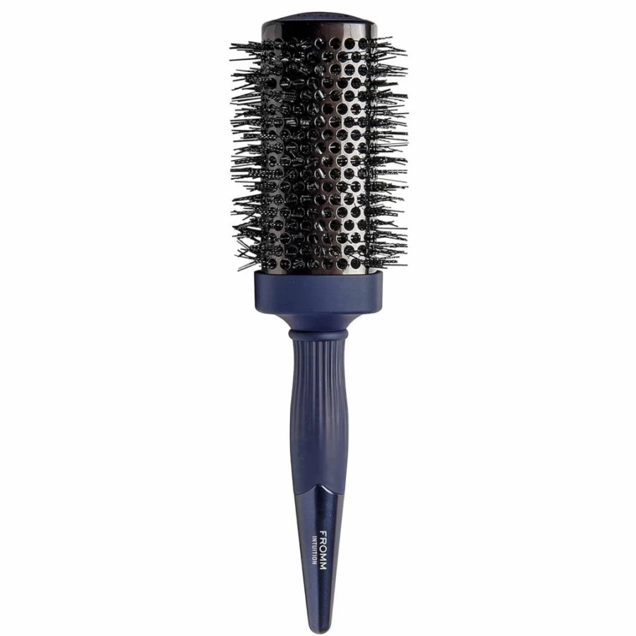 Fromm 1.75" Ceramic Ionic Thermal Brush - 2-in-1 Straightener & Waver for Frizz-Free Shiny Hair, Blue Square Styler