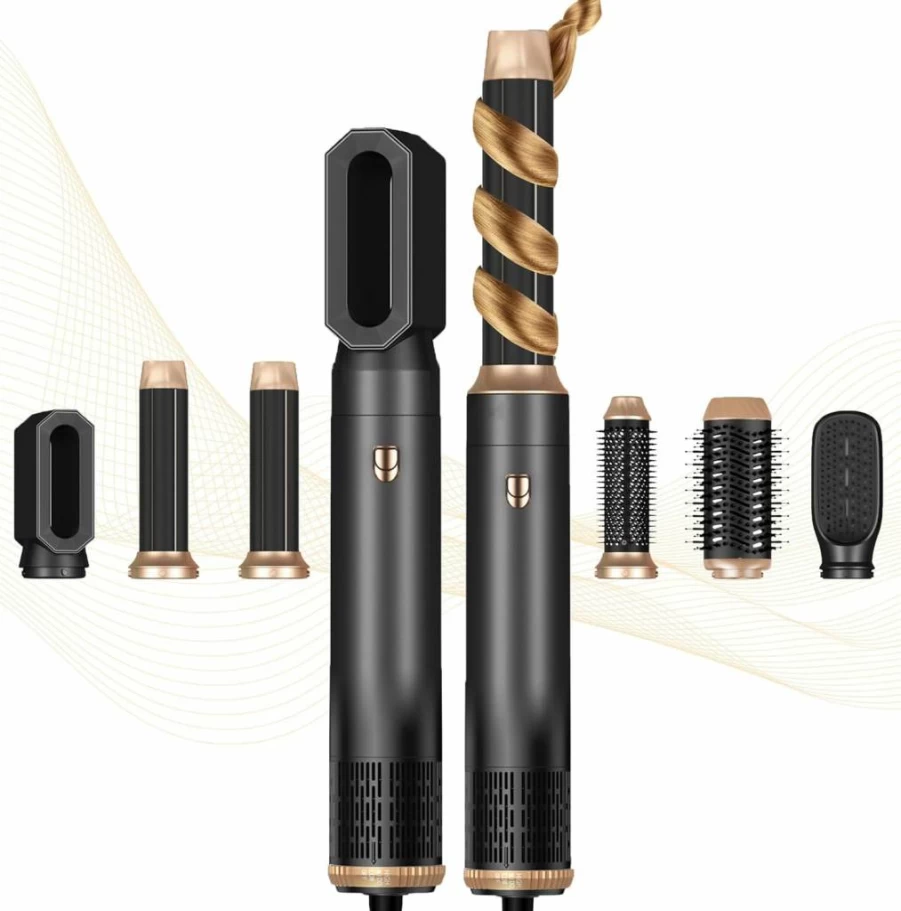 Yitrust 6-in-1 Ionic Hair Dryer Brush with Hot Air Styler, Oval Blow Dryer & Curler for Straightening & Volumizing Hair