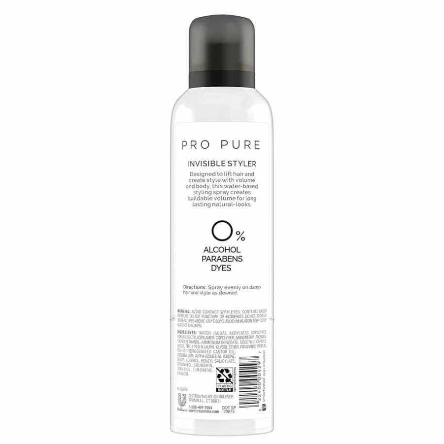 TRESemme Pro Pure Invisible Styler Hair Spray for Volume & Fine Hair - Alcohol-Free, No Parabens or Dyes - 6.8 oz