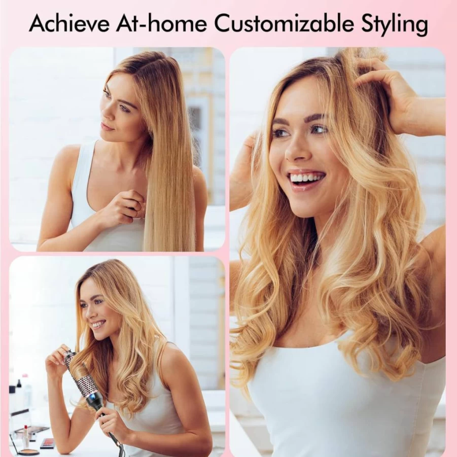 Betahouse 1.5 Inch Heated Round Brush - Thermal Hair Styling Brush for Blowout & Volumizing, 5 Temperature Settings, Dual Voltage Curling Iron Brush for Smooth & Shiny Hair