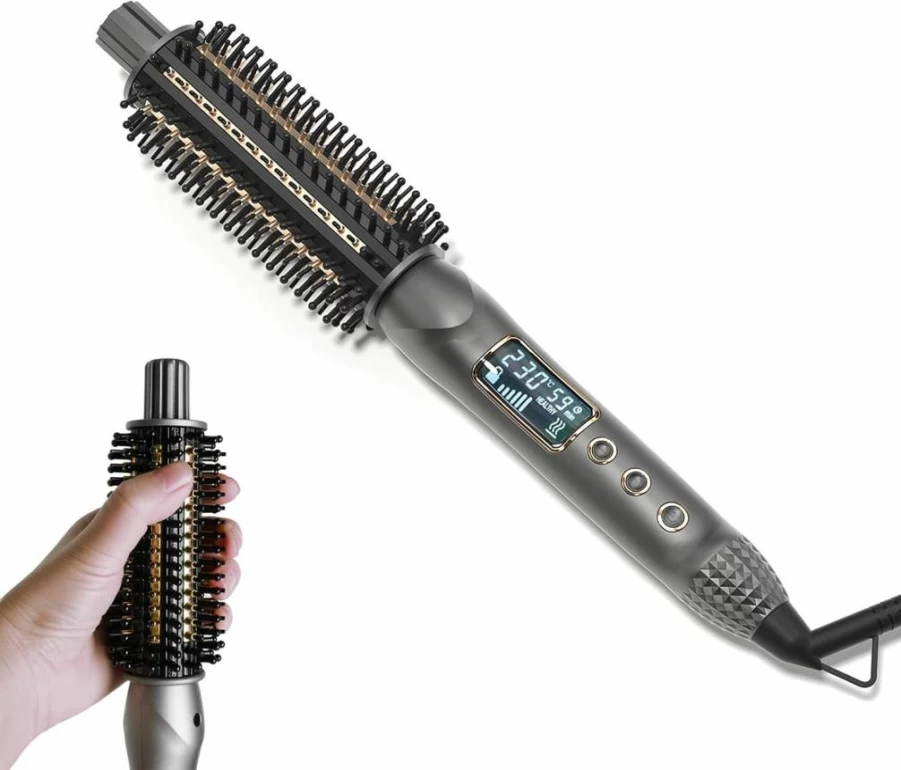 TANSHINE Professional 1.25 Inch Thermal Hair Brush - Anti-Scald Instant Heated Styler for Short & Long Hair, Round Blowout Tool for Smooth & Shiny Finish