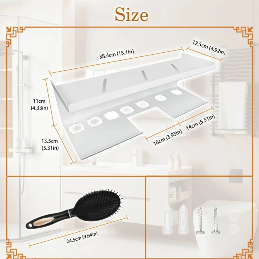 Yimerlen Wall Mount Storage Rack for Dyson Airwrap | Holder for Curling Iron Attachments & Styler | White SUS304 Organizer