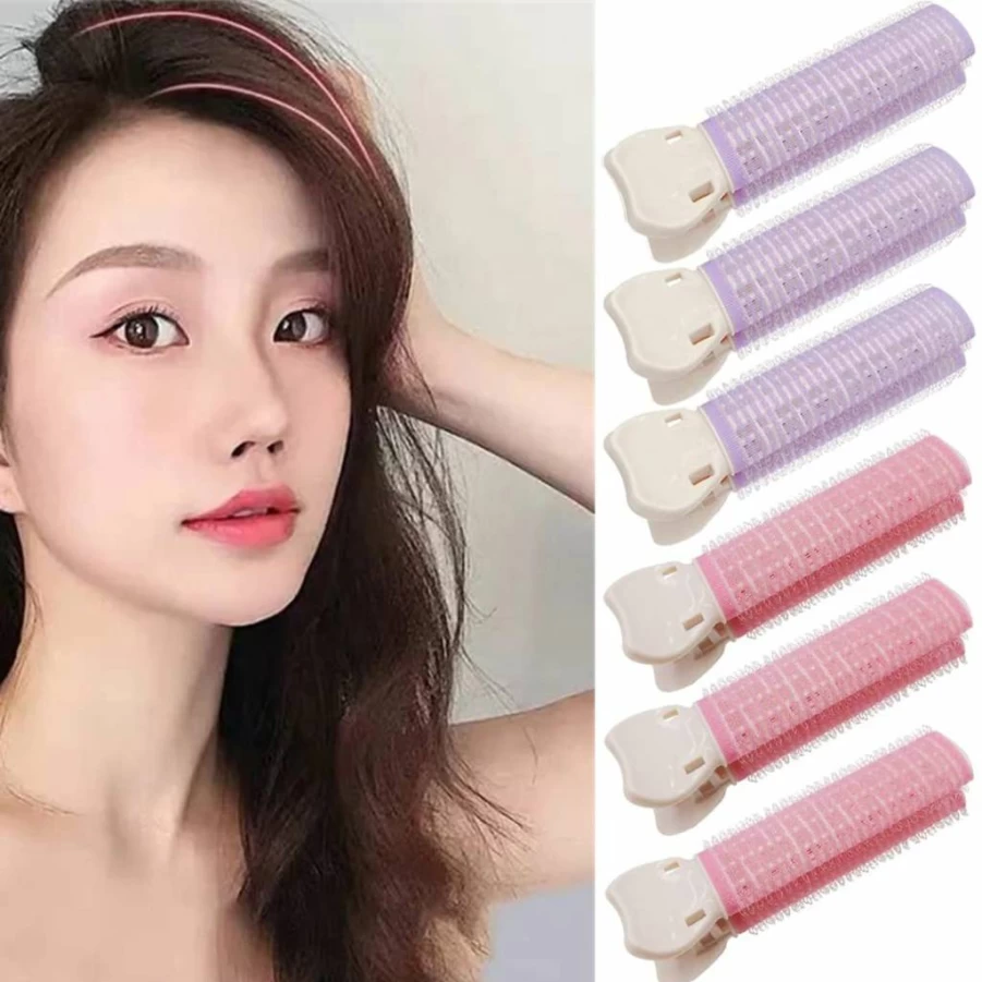 U/D 6-Pack Volumizing Hair Root Clips for Long & Short Hair, No-Heat Curling Rollers, Travel-Friendly Hair Styling Tools for Natural Fluffy Look
