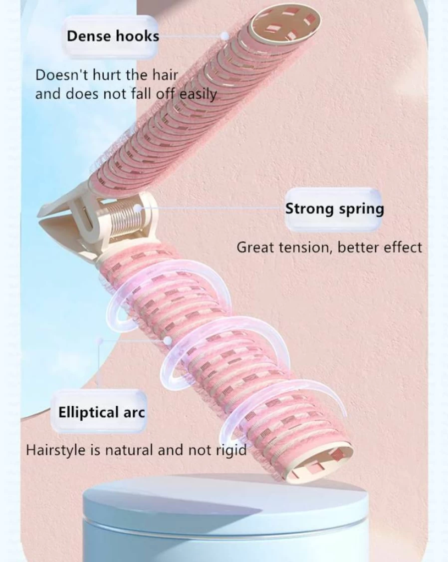 U/D 6-Pack Volumizing Hair Root Clips for Long & Short Hair, No-Heat Curling Rollers, Travel-Friendly Hair Styling Tools for Natural Fluffy Look