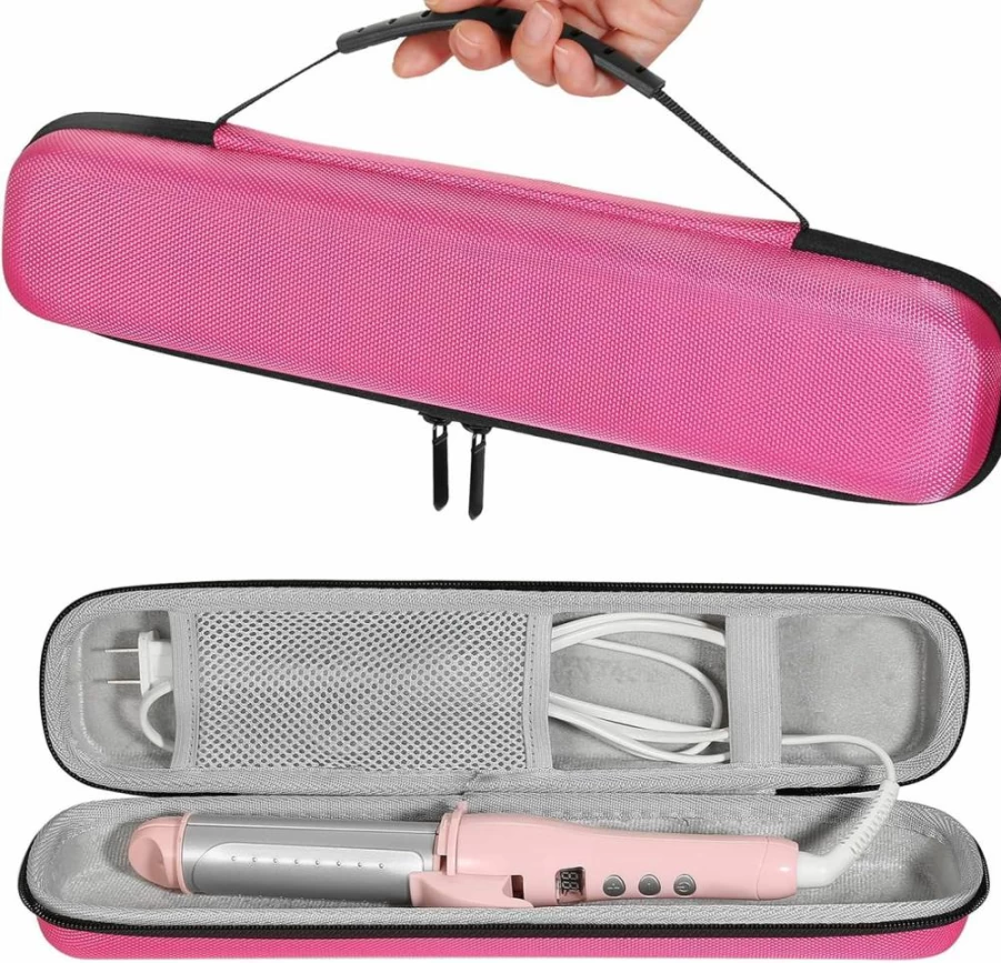 ZbFwmx Heat-Resistant Travel Case for Hair Straightener & Curling Iron - Portable Black Storage Bag for Flat Iron, Hot Comb & Styling Tools (Case Only)