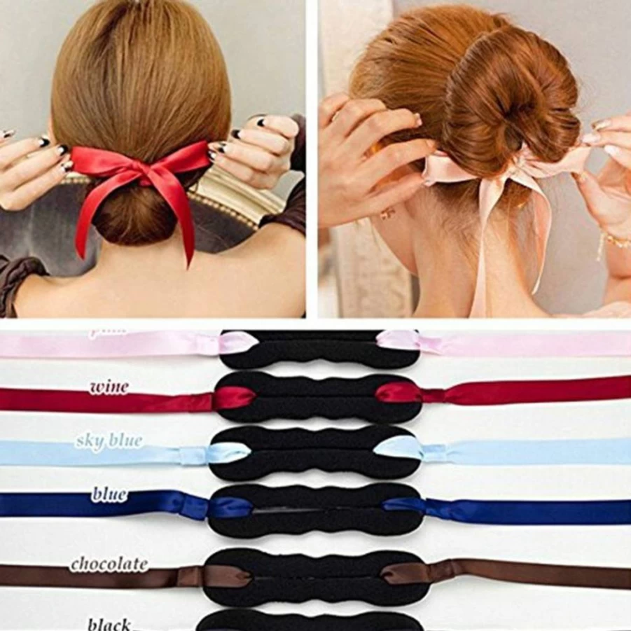 FRCOLOR 3-Pack French Twist Bun Maker Set - Magic Hair Roll Rings, Updo Chignon Foam Pads, Hook Holder for Easy Styling, Hair Clip Accessories for Women