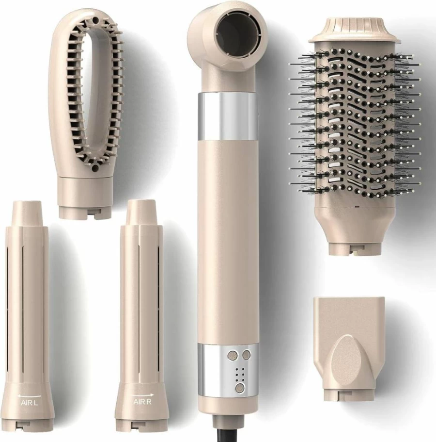 SanMoz Air Wrap Pro 6-in-1 Hair Styler with 110,000 RPM High-Speed Motor, Ionic Technology, 2 Auto Curlers for Drying, Curling, Straightening & Smoothing