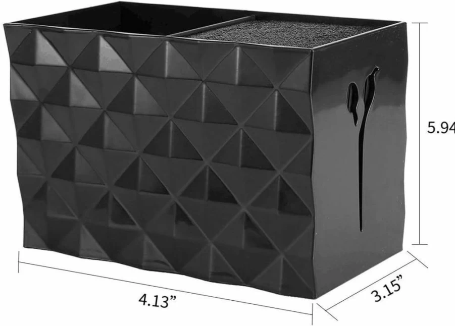 JIAKAI Professional Hairdressing Scissors Storage Case - Salon Scissor Holder Box for Stylists, Combs & Clips Organizer (Black)